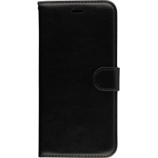 Hülle iPhone 16e - Premium Flip Leder Tasche - Schwarz