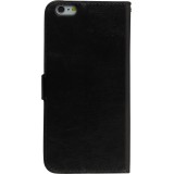 Hülle iPhone 16e - Premium Flip Leder Tasche - Schwarz