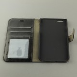 Hülle iPhone 16e - Premium Flip Leder Tasche - Schwarz