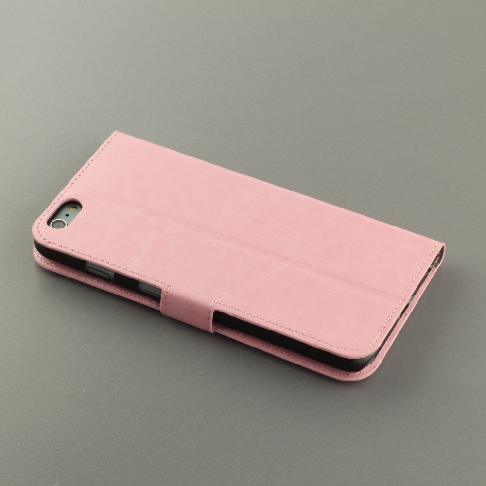 Hülle iPhone 16e - Premium Flip Leder Tasche - Hellrosa