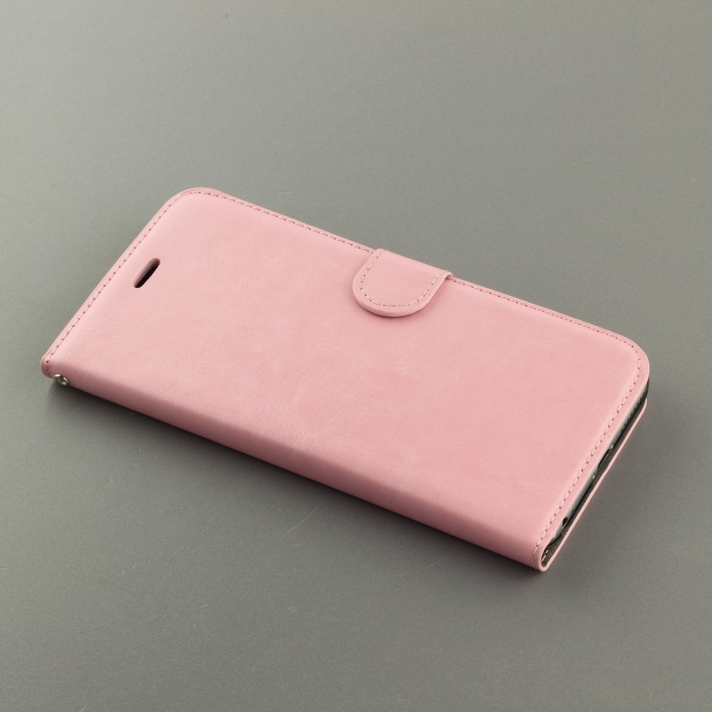 Hülle iPhone 16e - Premium Flip Leder Tasche - Hellrosa