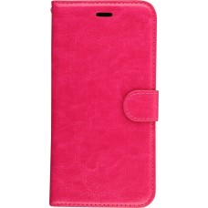 Hülle iPhone 16e - Premium Flip Leder Tasche - Dunkelrosa