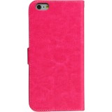 Hülle iPhone 16e - Premium Flip Leder Tasche - Dunkelrosa