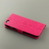 Hülle iPhone 16e - Premium Flip Leder Tasche - Dunkelrosa