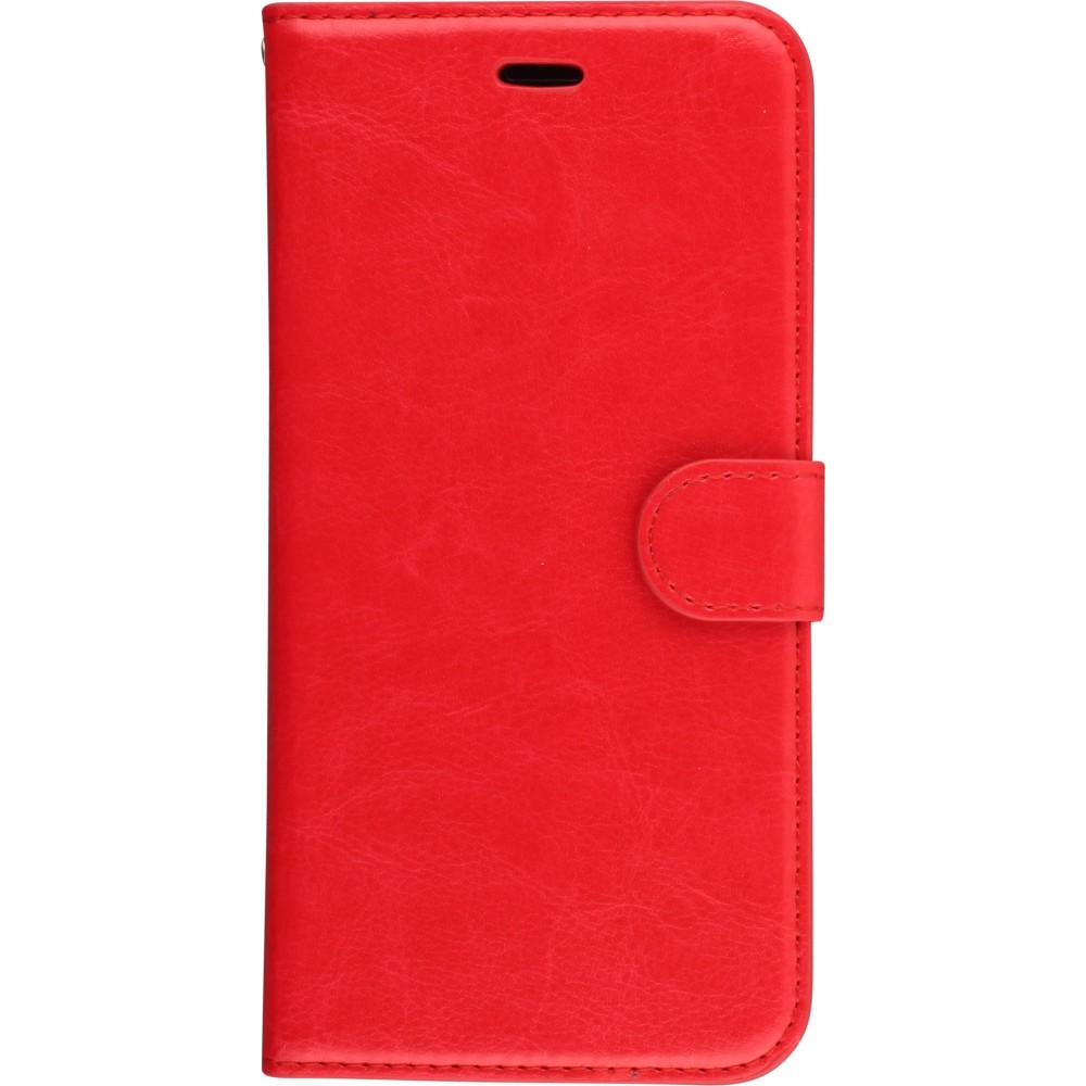 Hülle iPhone 16e - Premium Flip Leder Tasche - Rot