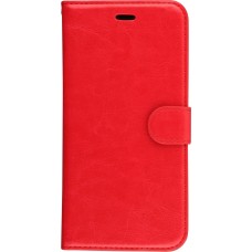 Hülle iPhone 16e - Premium Flip Leder Tasche - Rot