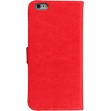 Hülle iPhone 16e - Premium Flip Leder Tasche - Rot