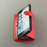 Hülle iPhone 16e - Premium Flip Leder Tasche - Rot
