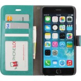 Hülle iPhone 16e - Premium Flip Leder Tasche - Türkis