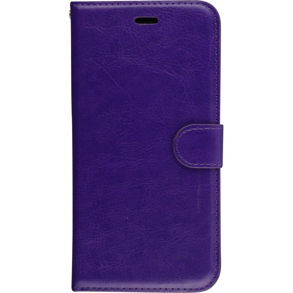 Hülle iPhone 16e - Premium Flip Leder Tasche - Violett