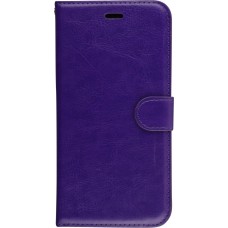 Hülle iPhone 16e - Premium Flip Leder Tasche - Violett