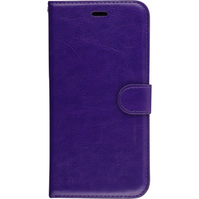 Fourre iPhone X / Xs - Premium Flip cuir lisse porte-cartes - Violet