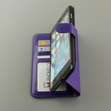 Hülle iPhone 16e - Premium Flip Leder Tasche - Violett