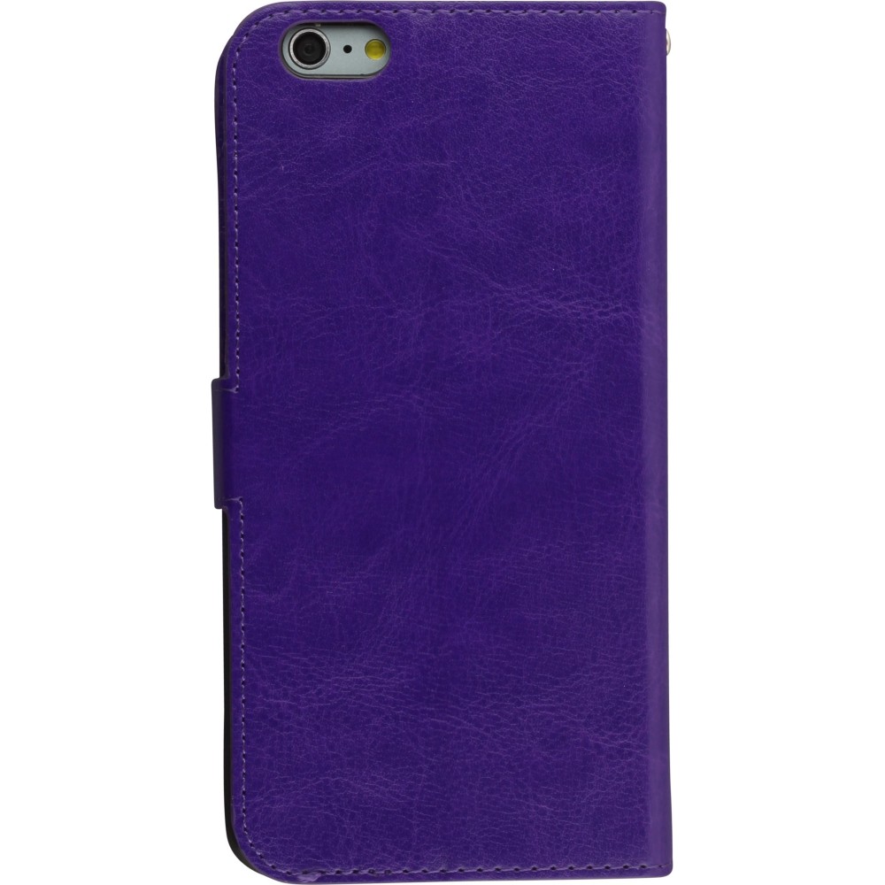 Hülle iPhone 16e - Premium Flip Leder Tasche - Violett