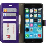 Hülle iPhone 16e - Premium Flip Leder Tasche - Violett