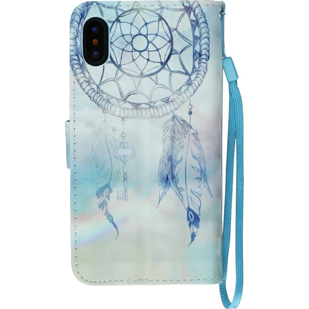 Hülle iPhone Xs Max - Flip 3D dreamcatcher - Hellblau