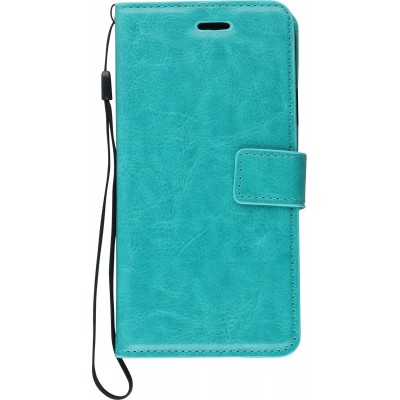 Hülle iPhone XR - Premium Flip Leder Tasche - Türkis