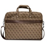 Guess Dokumententasche für Computer, MacBook 13"/15"/16" mit Monogram Canvas und Metall-Logo - Braun