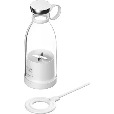 Fresh Juice - Smoothie Maker tragbarer Mixer 350ml portable blender mit USB induktions Ladestation - Weiss