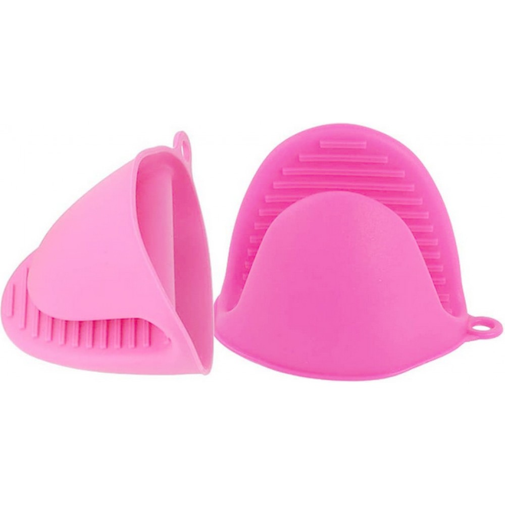 Hitzebeständige Silikon Schutz Handschuhe Universalgrösse für Bachofen - Rosa