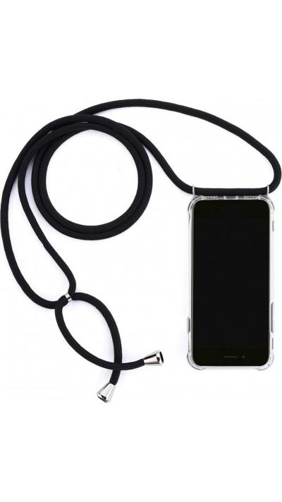 Hülle Samsung Galaxy S23+ - Gummi transparent mit Seil - Schwarz