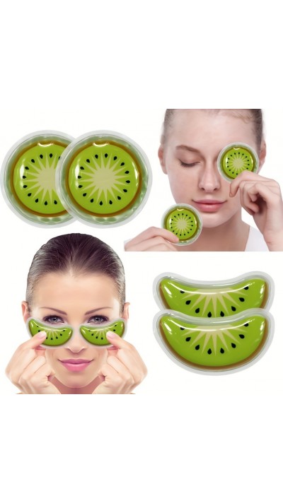 Wiederverwendbare Kiwi-Kühlgele für Augen und Gesicht - Kältebehandlung (4 Stück)