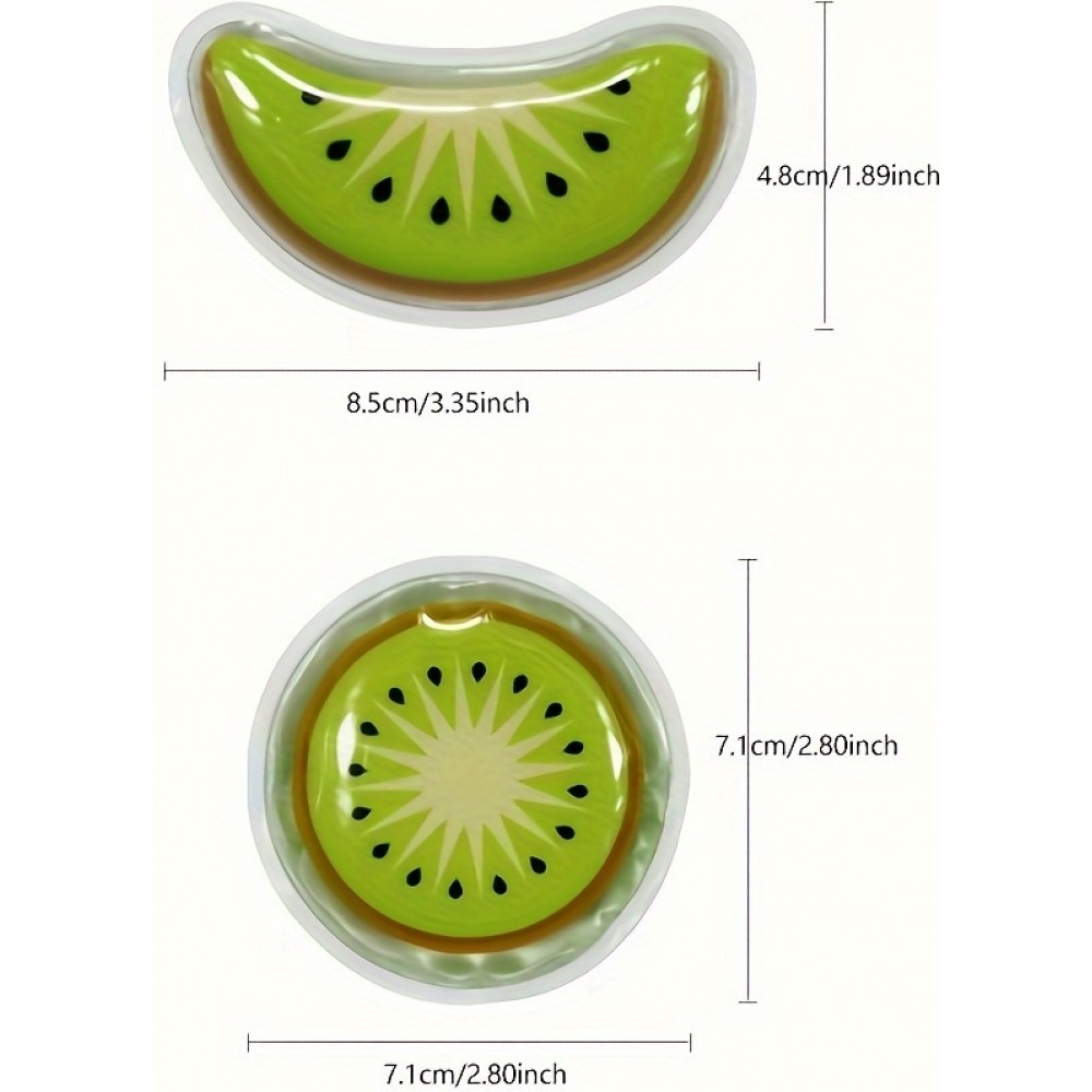 Wiederverwendbare Kiwi-K&uuml;hlgele f&uuml;r Augen und Gesicht - K&auml;ltebehandlung (4 St&uuml;ck)
