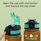 Grosse Wasserflasche 1000ml Stay Hydrated mit Drink-Motivation und Sicherheitsverschluss - Blau/Rosa