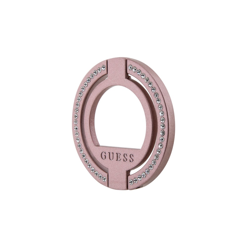 Guess Magnetring Telefonhalter mit Strass kompatibel Magsafe - Rosa