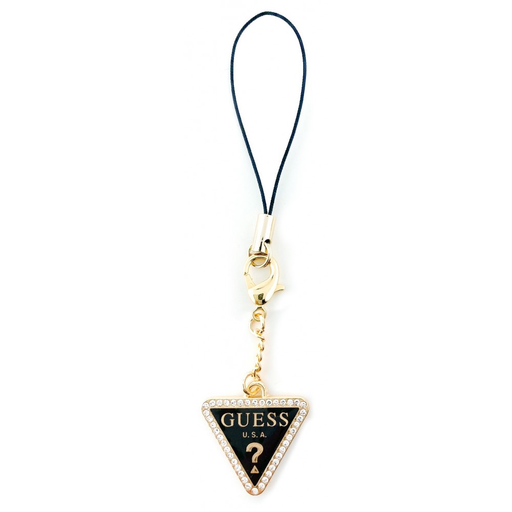 Guess pendentif bijoux de téléphone décoratif avec strass - Noir / or