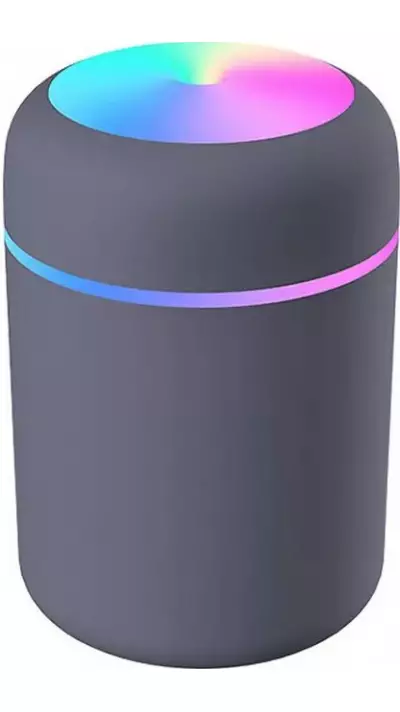 Humidificateur H2O d'air compact avec lumière LED multicolore - Noir