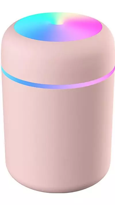 Humidificateur H2O d'air portable et compact avec lumière LED multicolore - Rose