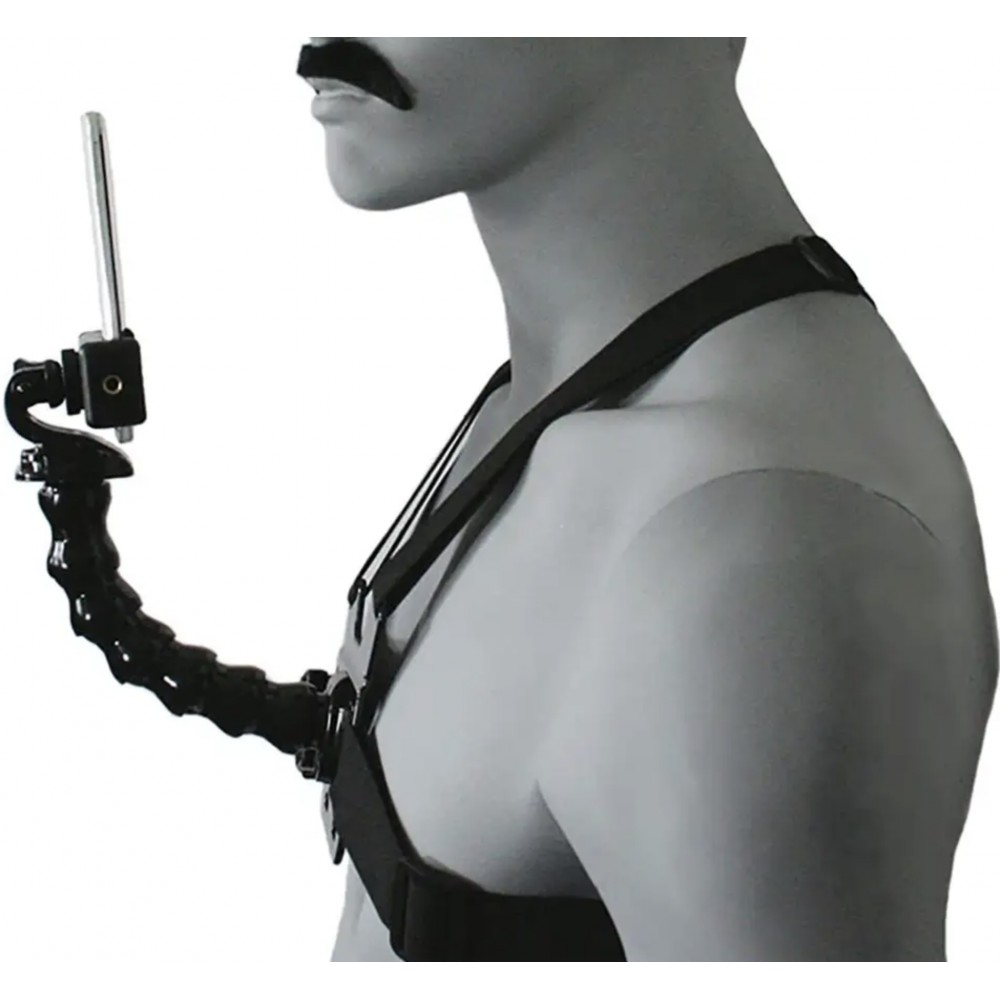 Universal Brustharnisch mit Smartphone- & GoPro Halterung FPV inkl. Haltearm - Schwarz