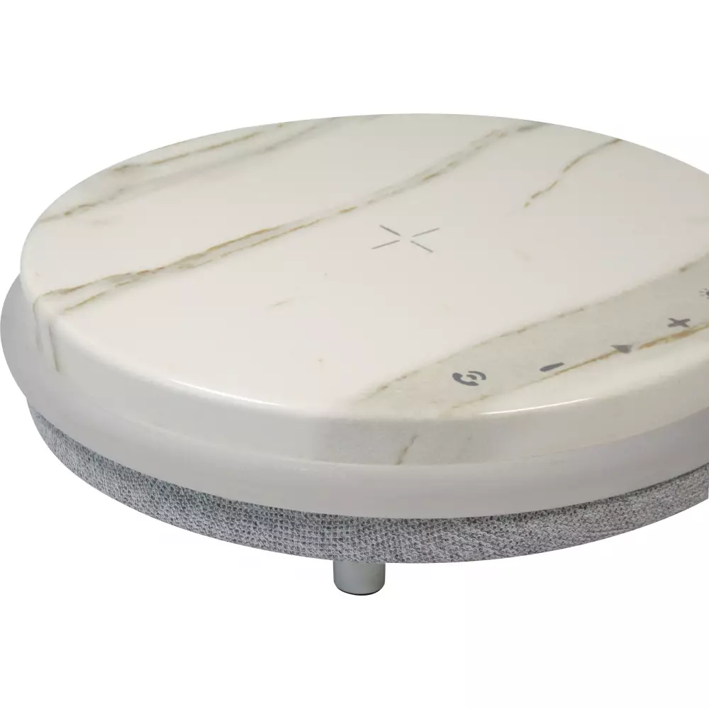 Haut-parleur Bluetooth + station de charge sans fil Qi wireless 10W avec lumière LED en marbre