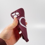iPhone 13 Case Hülle - Soft-Shell silikon cover mit MagSafe und Kameraschutz - Bordeaux