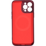iPhone 13 Case Hülle - Soft-Shell silikon cover mit MagSafe und Kameraschutz - Bordeaux