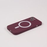 iPhone 13 Case Hülle - Soft-Shell silikon cover mit MagSafe und Kameraschutz - Bordeaux