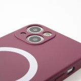 iPhone 13 Case Hülle - Soft-Shell silikon cover mit MagSafe und Kameraschutz - Bordeaux