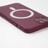 iPhone 13 Case Hülle - Soft-Shell silikon cover mit MagSafe und Kameraschutz - Bordeaux