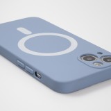 iPhone 13 Case Hülle - Soft-Shell silikon cover mit MagSafe und Kameraschutz - Blau grau