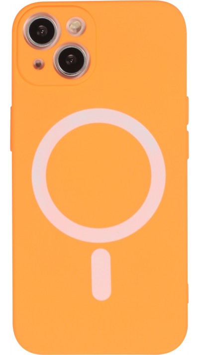 iPhone 13 Case Hülle - Soft-Shell silikon cover mit MagSafe und Kameraschutz - Orange