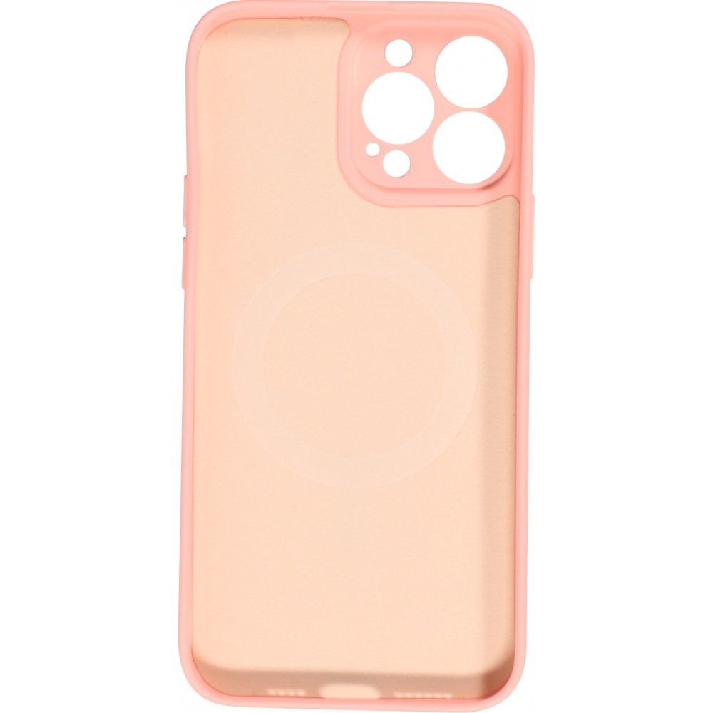 iPhone 15 Pro Max Case Hülle - Soft-Shell silikon cover mit MagSafe und Kameraschutz - Rosa