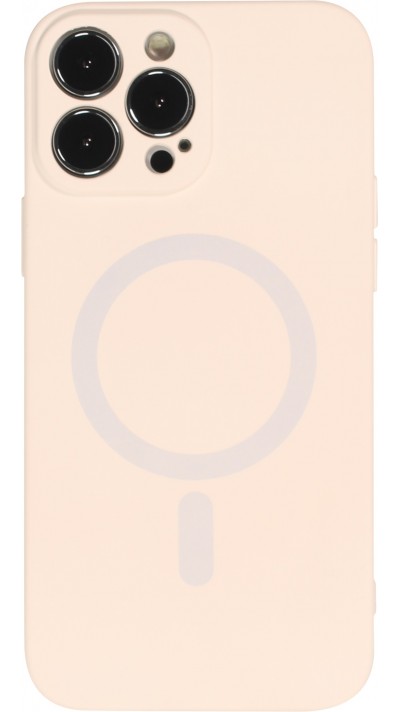 iPhone 15 Pro Case Hülle - Soft-Shell silikon cover mit MagSafe und Kameraschutz - Vanille