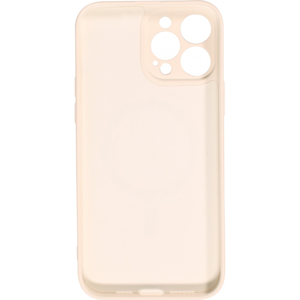 iPhone 15 Case Hülle - Soft-Shell silikon cover mit MagSafe und Kameraschutz - Vanille