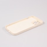 iPhone 15 Case Hülle - Soft-Shell silikon cover mit MagSafe und Kameraschutz - Vanille