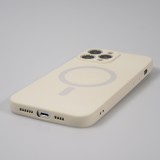 iPhone 15 Case Hülle - Soft-Shell silikon cover mit MagSafe und Kameraschutz - Vanille