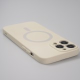 iPhone 15 Case Hülle - Soft-Shell silikon cover mit MagSafe und Kameraschutz - Vanille