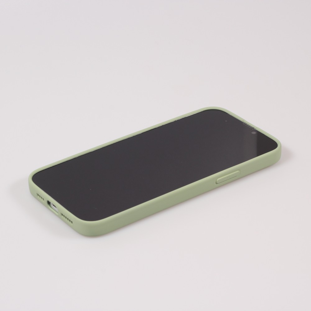 Housse iPhone 15 Pro Max - Coque en silicone souple avec MagSafe et protection pour caméra - Vert