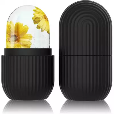Ice Face Roller Gesichtsmassage Kryotherapie Silikon-Werkzeug Hautpflege und Massage - Schwarz