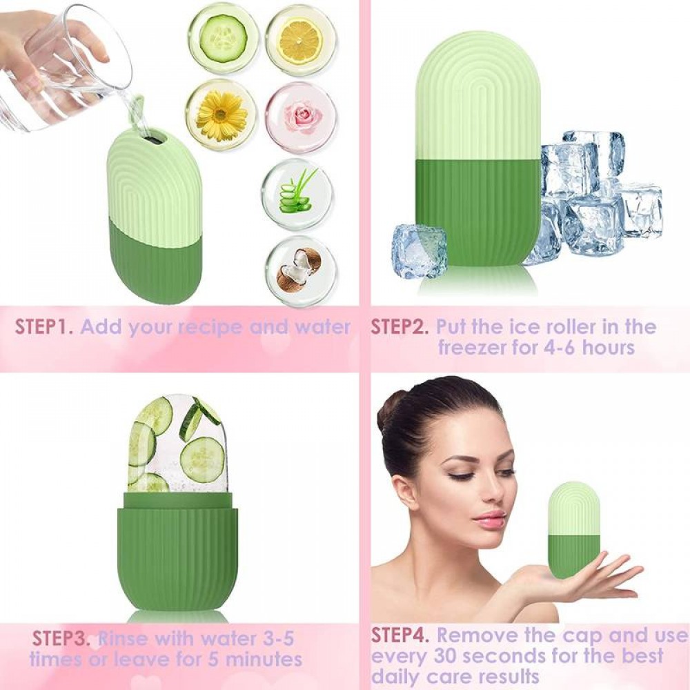 Ice Face Roller Gesichtsmassage Kryotherapie Silikon-Werkzeug Hautpflege und Massage - Schwarz
